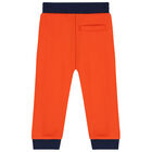 Younger Boys Orange & Navy Blue Logo Tracksuit, 1, hi-res